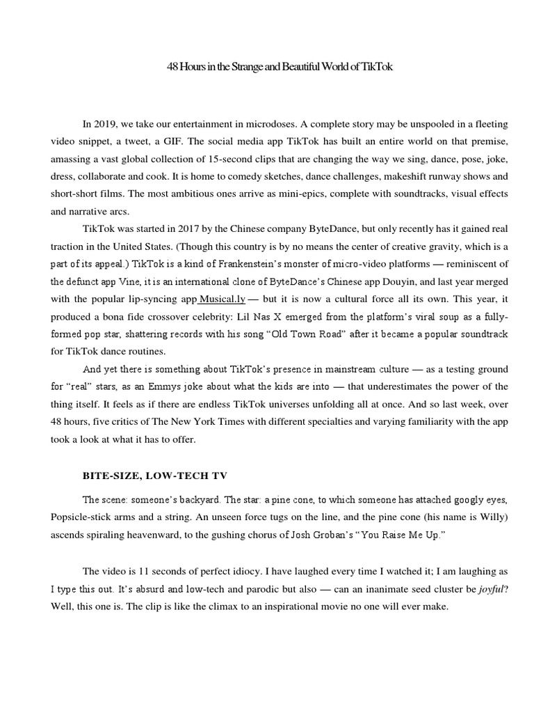 Tik Tok | PDF | Social Media | Popular Culture & Media Studies