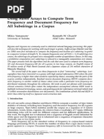 Using Suffix Arrays To Compute Term Frequency and Document Frequency For All Substrings in A Corpus