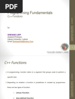 Programming Fundamentals: C++ Functions