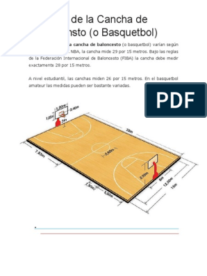 Medidas de La Cancha de Baloncensto | PDF | Juegos de pelota | Aficiones