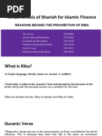 Group 1A - Reasons of Riba Prohibition