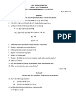 Msc. Bioinformatics Model Question Paper Bi 211 Biomathematics & Statistics