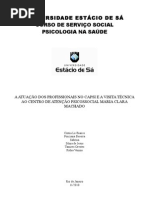 TRABALHO CAPSI - PSICOLOGIA NA SAÚDE -  AV2