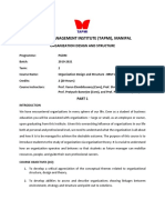 Organisation Design Structure Course Outline