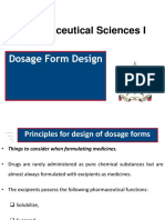 Pharmaceutical Sciences I: Dosage Form Design