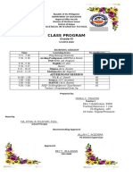 Class Program: Grade-XI