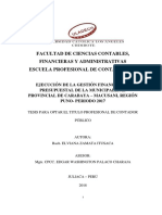 Gestion Financiera Presupuestal Eficacia Eficiencia Municipalidad Zamata Itusaca Elviana