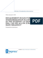 Engagement Rules For Standardization Ecosystems in The Internet of Things Era - Can We Allow (F) Rand To Have Meaning