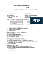 Evaluación Manipulación de Alimentos