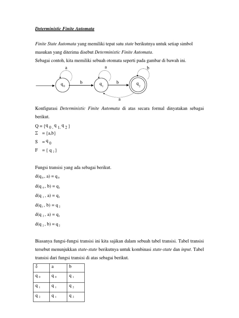 Contoh dan Diagram DFA dan NFA | PDF