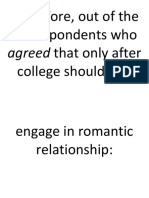 Views on engaging in romantic relationships after college among respondents