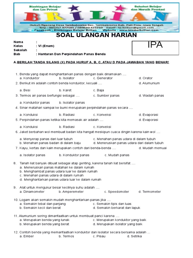 Soal Ulangan Harian
