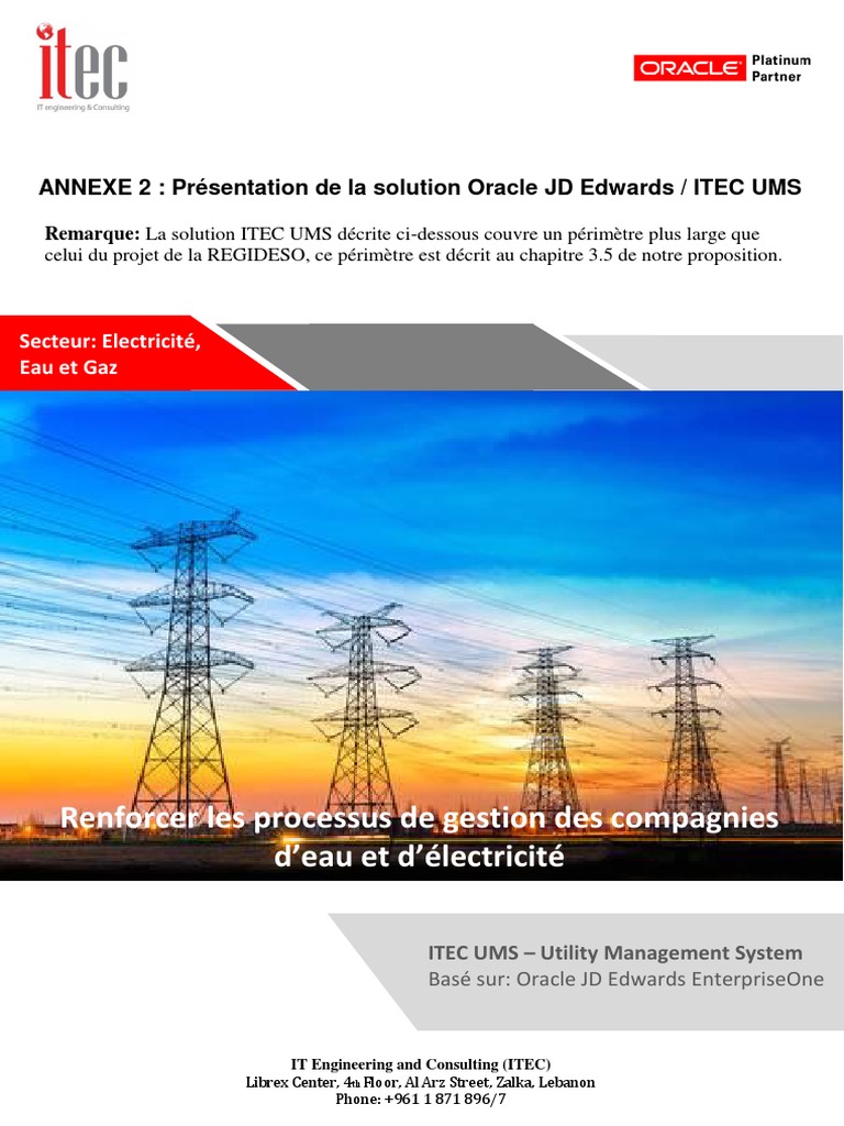ITEC - UMS - Utilities Management System - V6 | PDF | Progiciel de ...
