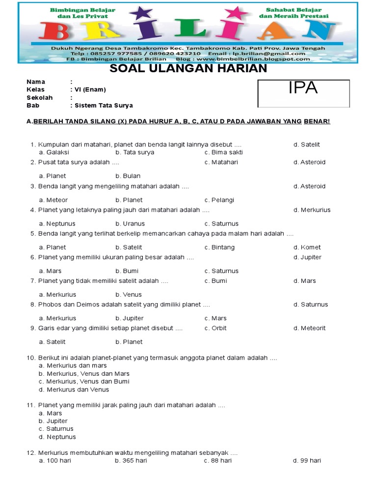 Soal Ipa Kelas 8 Bab 1