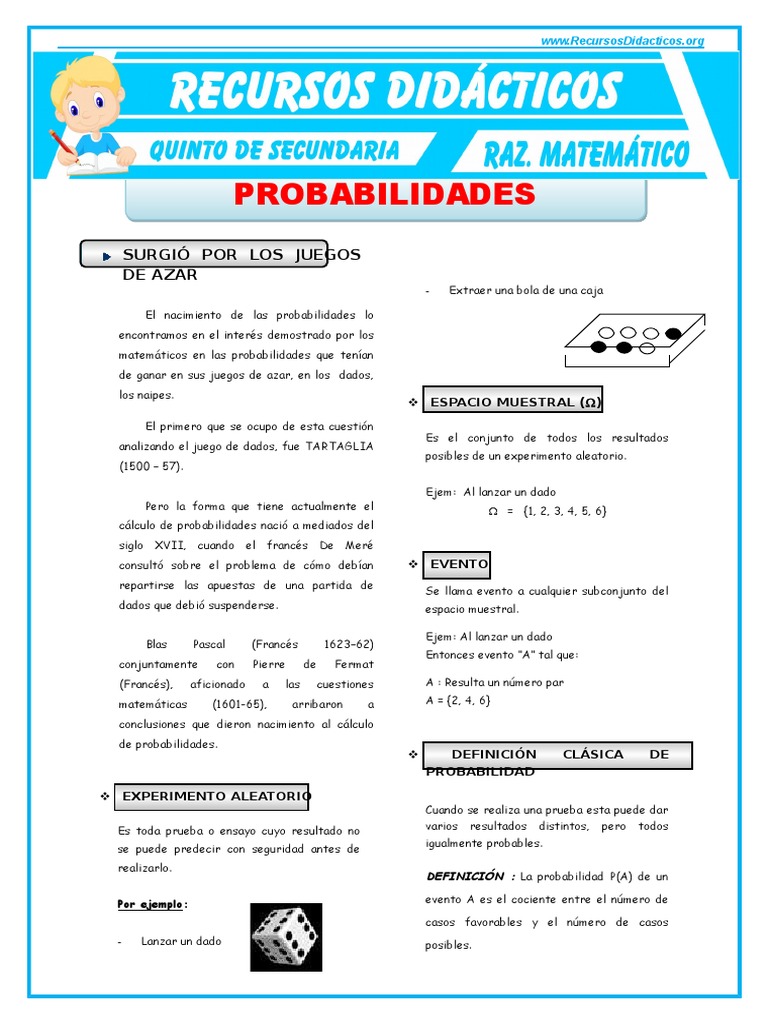 Hojas De Trabajo De Probabilidad Para La Escuela Secundaria En Formato Pdf