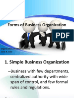 Forms of Business Organization