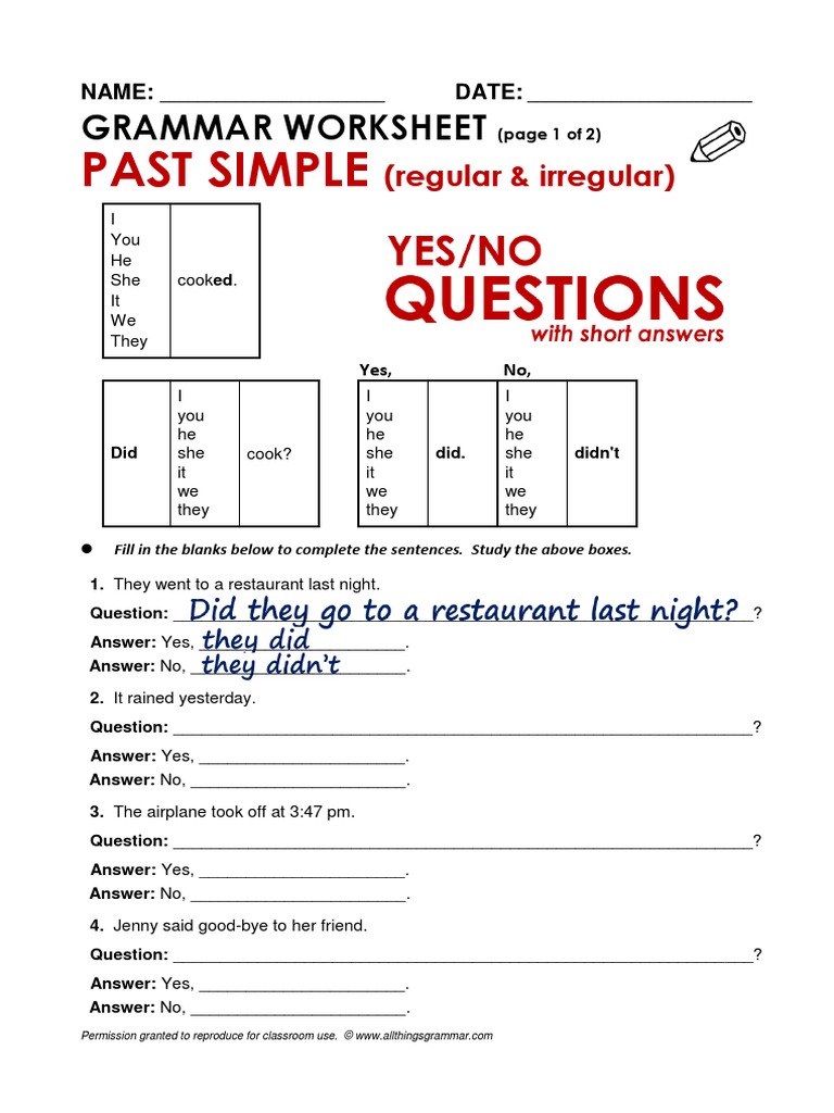 Grammar Worksheet Pdf Learning Cognition