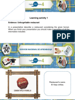 Learning Activity 1: Evidence: Unforgettable Restaurant