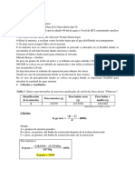 Cálculos y Resultados:: Tabla 1. Datos Experimentales de Muestras Analizadas de Salchicha Línea Diaria "Plumrose"