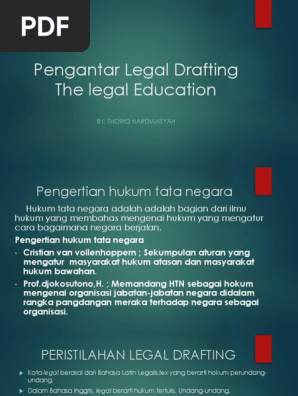 Pengertian Legal Drafting Yg Benar