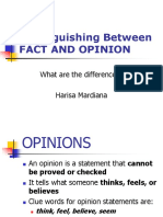 Distinguishing Facts from Opinions