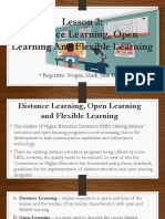 Lesson 2: Distance Learning, Open Learning and Flexible Learning