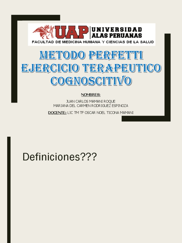 Ejercicios del Método Perfetti | PDF | Terapia física | Aprendizaje