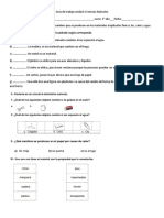 Guía de Trabajo Unidad 3 Ciencias Naturales Primero