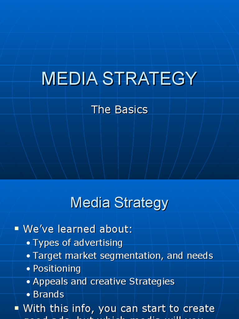Media Strategy Essentials | PDF