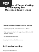 The Use of Target Costing in Developing The Mercedes-Benz M-Class