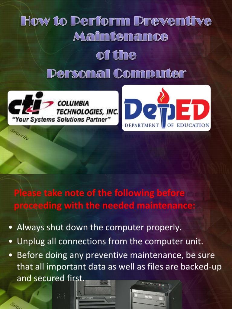Computer Preventive Maintenance Guide | PDF | Hard Disk Drive ...