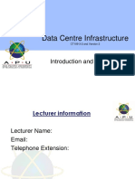 Data Centre Infrastructure: Introduction and Overview