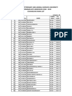 Tamilnadu Veterinary and Animal Sciences University Undergraduate Admission 2018 - 2019 Counseling Rank List