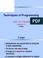 Techniques of Programming: CSCI 131, Fall 2004