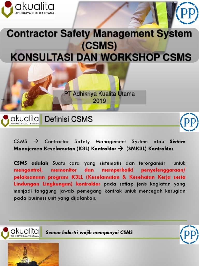 Sistem Manajemen Keselamatan Kontraktor | PDF