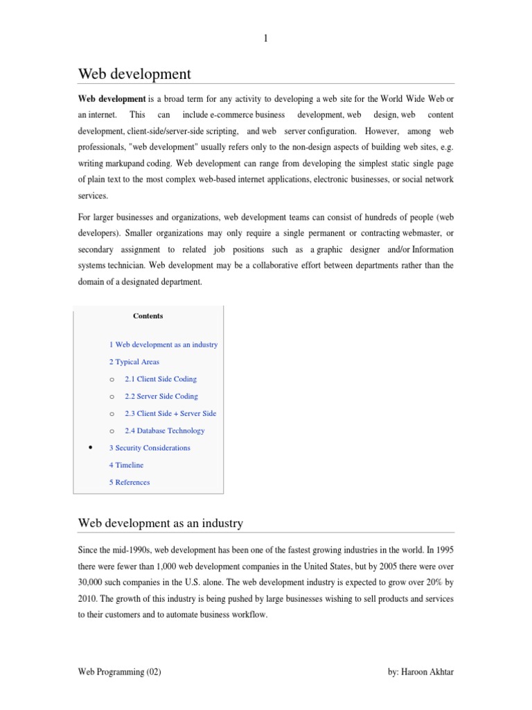 02 What Is Web Development | PDF | Web Development | Websites