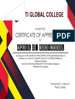 Citi Global College: Certificate of Appreciation