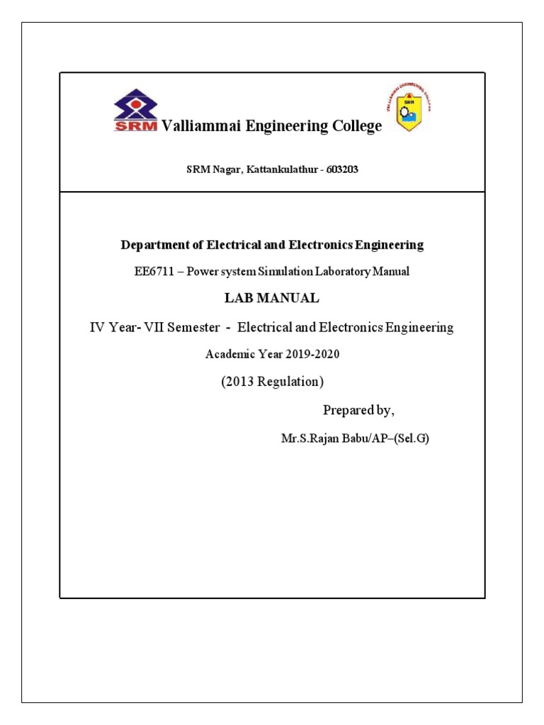 EE6711-Power System Simulation Laboratory | PDF | Ac Power | Electric ...