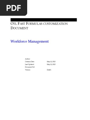 Fast Formula Customization Document