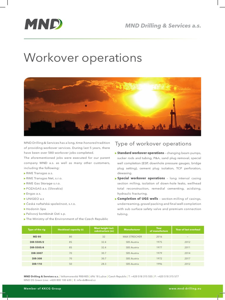 Workover Services Overview | PDF | Casing (Borehole) | Chemical Process ...