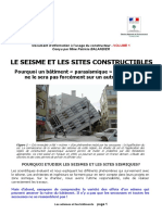 1. Le Seisme Et Les Sites Constructibles