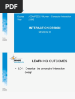 Interaction Design: Course: COMP6232 / Human - Computer Interaction Year: 2016