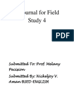 A Journal For Field Study 4