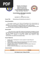 Course Syllabus in Radio and TV Broadcas PDF