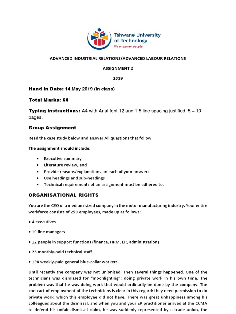 Assignment 2 - 2019 AIR 400B - LRS 127V-1 | PDF | Trade Union ...
