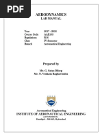 Aerodynamics: Lab Manual