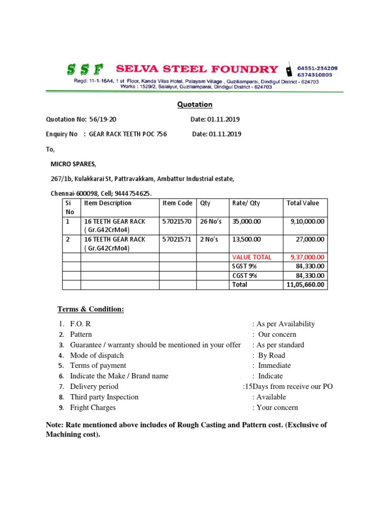 Quotation: Terms & Condition | PDF | Business | Finance & Money Management