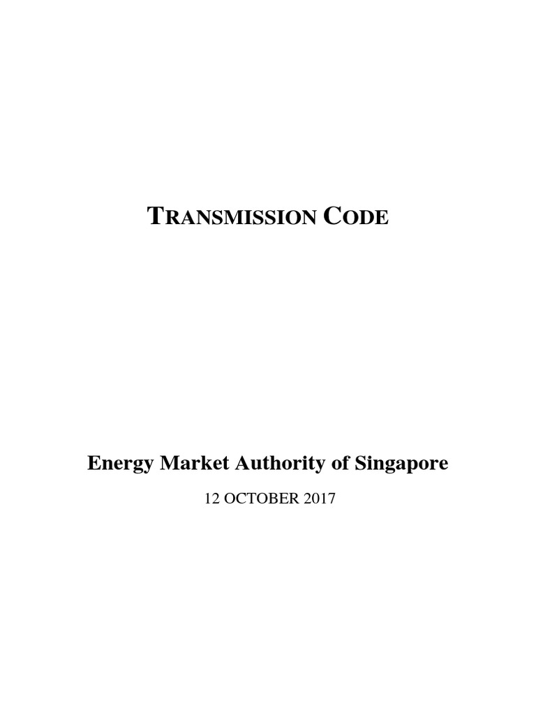 Transmission Code 12 Oct 2017 Final PDF Electric Power