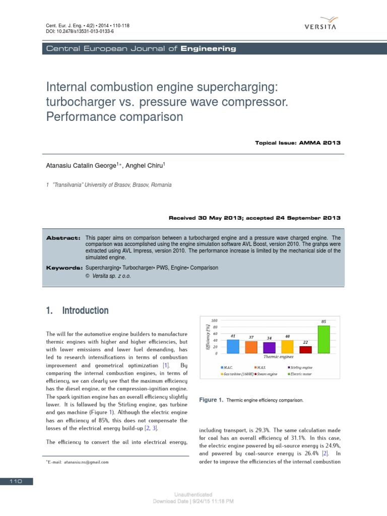 Internal Combustion Engine Supercharging Turbochar PDF Turbocharger