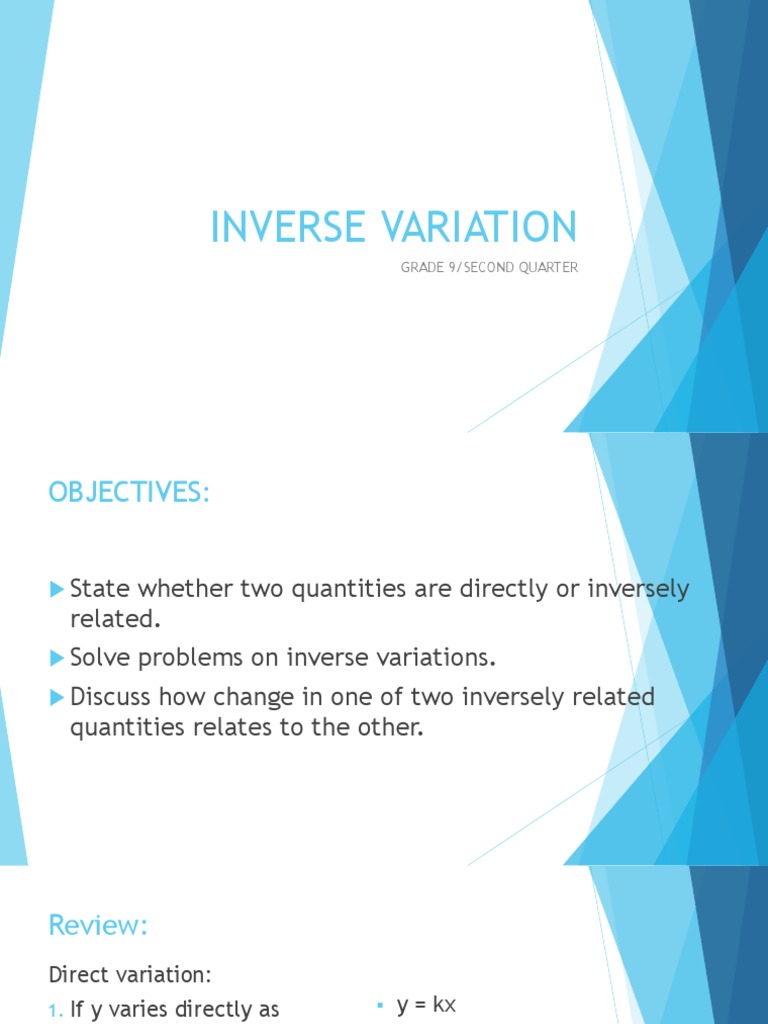 Grade 9 Inverse Variation Lesson Plan | PDF | Cognition | Cognitive Science